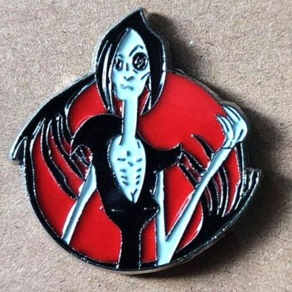 Coraline The Beldam Scary Red Enamel Pin – Dark Fantasy Movie Collector Piece